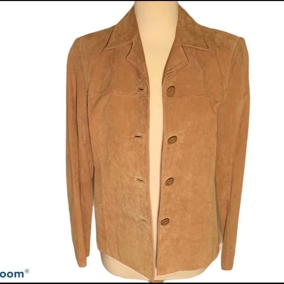 Jackets & Blazers - Tan Vintage Suede Jacket, S